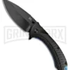 ABKT Elite Blue Protector Black Aluminum Liner Lock Knife - Black Plain