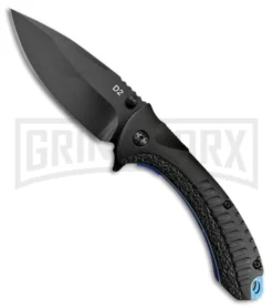 ABKT Elite Blue Protector Black Aluminum Liner Lock Knife - Black Plain