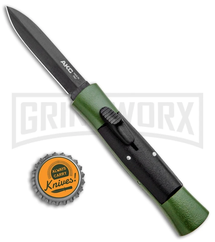 AKC 007 Concord Green/Black OTF Automatic Knife - Dagger Black 4 AKC 007 Concord Green/Black OTF Automatic Knife - Dagger Black - Image 4