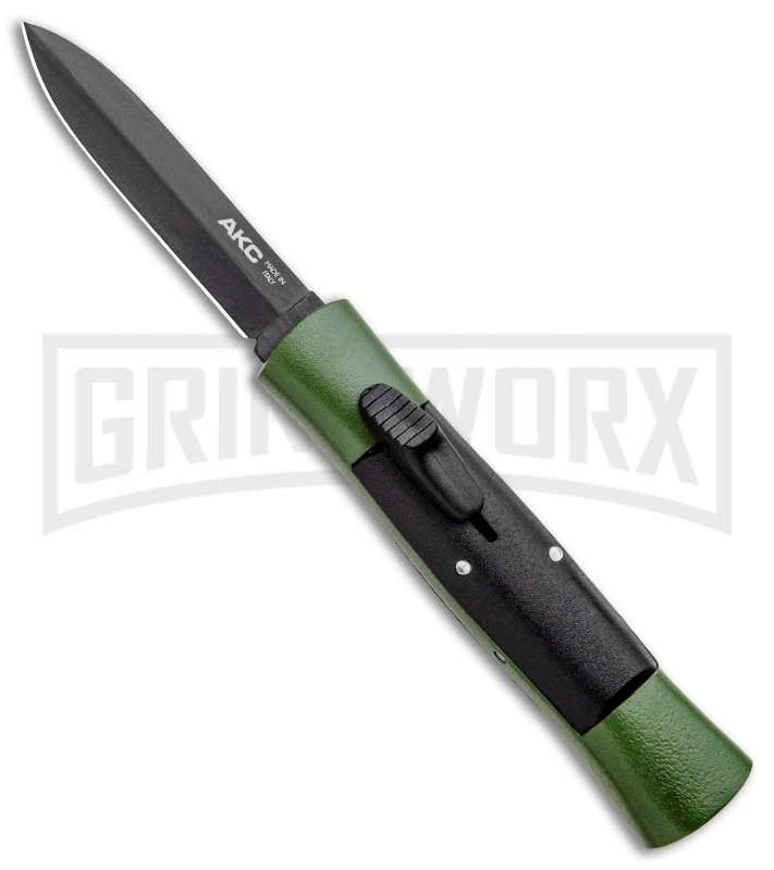 AKC 007 Concord Green/Black OTF Automatic Knife - Dagger Black 1 AKC 007 Concord Green/Black OTF Automatic Knife - Dagger Black