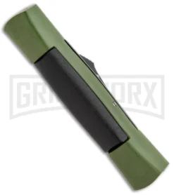 AKC 007 Concord Green/Black OTF Automatic Knife - Dagger Satin -Grindworx Shop AKC 007 Concord OTF Green Satin Dagger GX 30502 jr side large