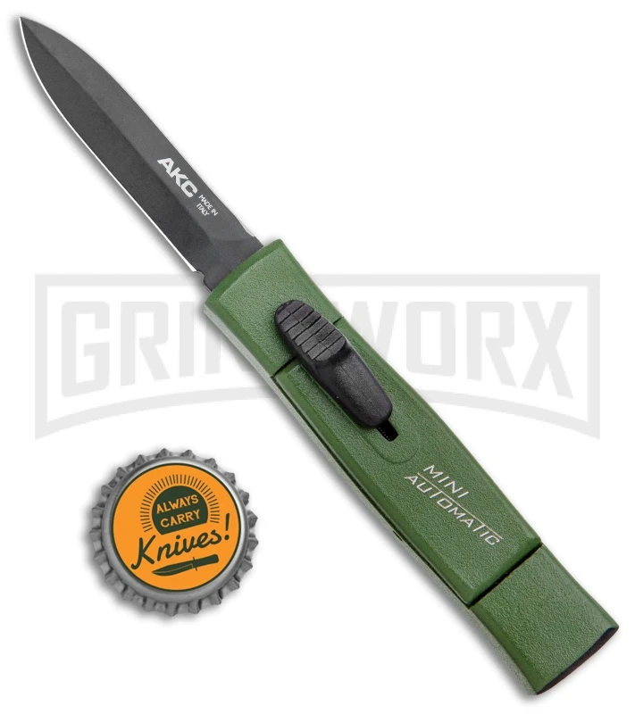 AKC Minion Nato Green OTF Automatic Knife - Dagger Black Plain 4 AKC Minion Nato Green OTF Automatic Knife - Dagger Black Plain - Image 4