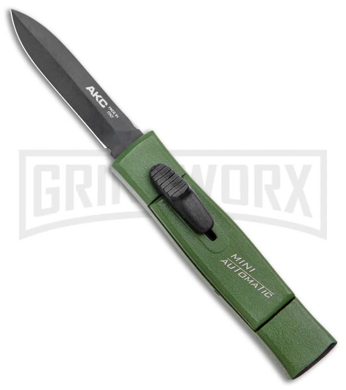 AKC Minion Nato Green OTF Automatic Knife - Dagger Black Plain 1 AKC Minion Nato Green OTF Automatic Knife - Dagger Black Plain