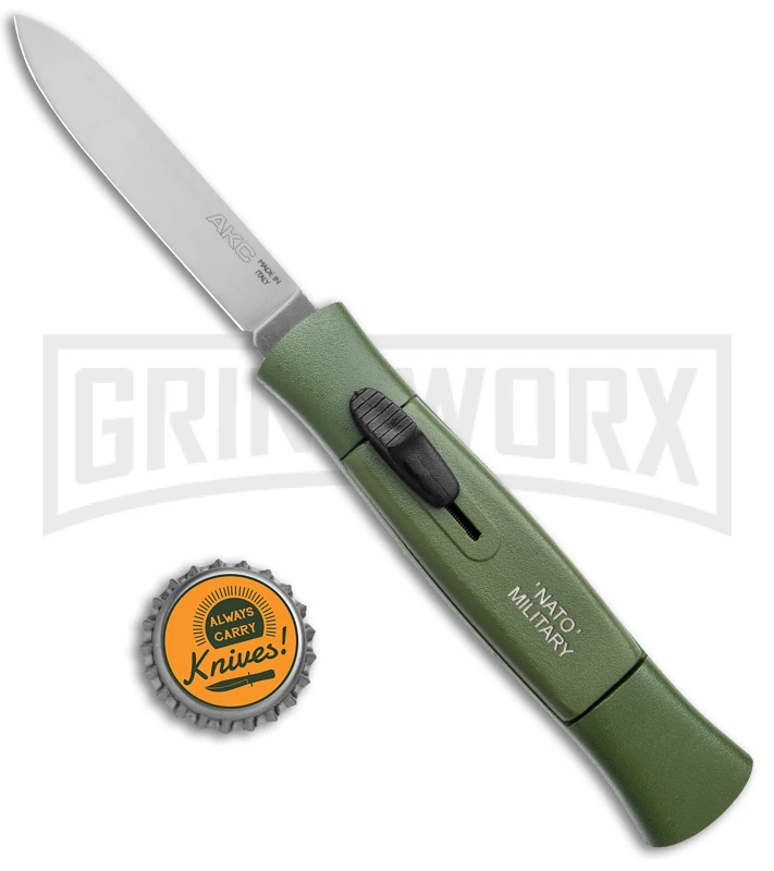 AKC 077 Concord NATO Military Green OTF Automatic Knife - Satin Plain 4 AKC 077 Concord NATO Military Green OTF Automatic Knife - Satin Plain - Image 4
