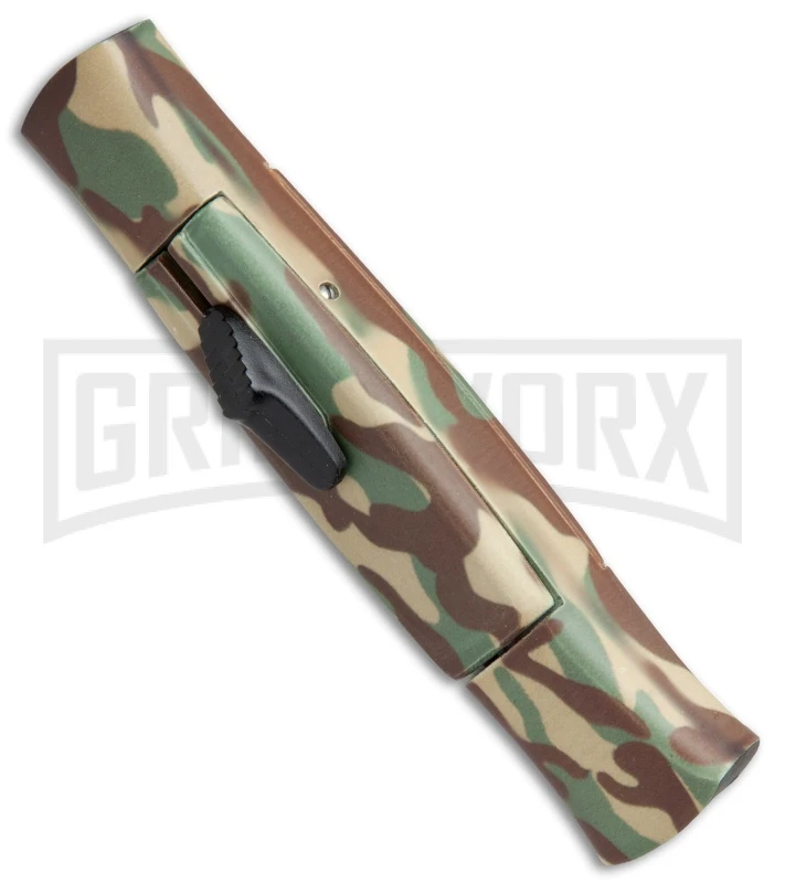 AKC 077 Concord Green Camo OTF Automatic Knife - Flat Gold Plain 2 AKC 077 Concord Green Camo OTF Automatic Knife - Flat Gold Plain - Image 2