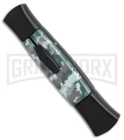 AKC 077 Concord Arctic Camo OTF Automatic Knife - Flat Grind Black Plain -Grindworx Shop AKC 077 concord arctic camo black plain BP 19006 er side large