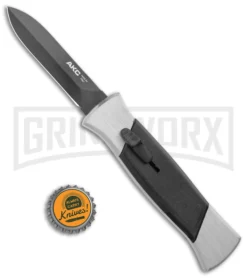 AKC 777 Blackfinger Brushed Aluminum OTF Automatic Knife - Dagger Black Plain -Grindworx Shop AKC 777 Blackfinger Dagger OTF Auto Brushed Black BHQ 138853 jr bottlecap large