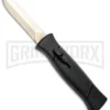 AKC 777 Blackfinger Black OTF Automatic Knife - Dagger Gold Plain