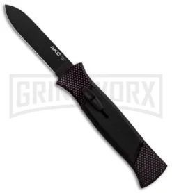 AKC 777 Blackfinger Sim Carbon Fiber OTF Automatic Knife - Black Plain