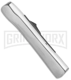 AKC Concord Polish/Black OTF Automatic Knife - Dagger Satin Plain -Grindworx Shop AKC Concord Dagger OTF Auto Polish Black Satin BHQ 92038 jr side large 1