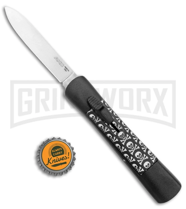 AKC Concord Jolly Roger OTF Automatic Knife - Flat Grind Satin Plain 4 AKC Concord Jolly Roger OTF Automatic Knife - Flat Grind Satin Plain - Image 4