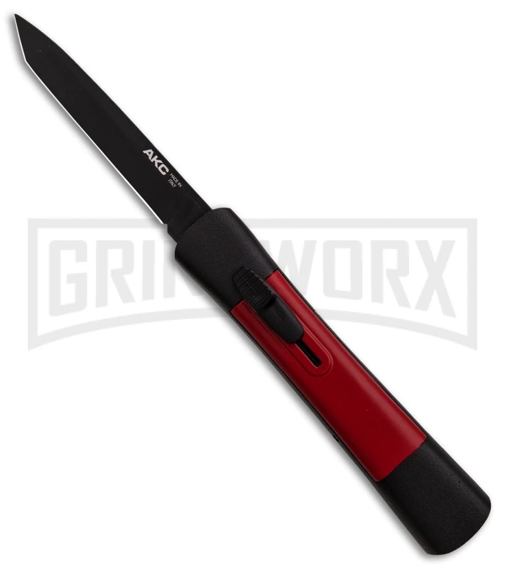 AKC Concord Black/Red OTF Automatic Knife - Tanto Black Plain 1 AKC Concord Black/Red OTF Automatic Knife - Tanto Black Plain