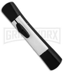 AKC Concord Black/White OTF Automatic Knife - Tanto Satin Plain 6 AKC Concord Black/White OTF Automatic Knife - Tanto Satin Plain -Grindworx Shop AKC Concord Tanto Black White Satin BHQ 90287 er spine large