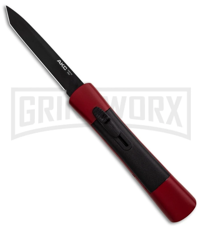 AKC Concord Red/Black OTF Automatic Knife - Tanto Black Plain 1 AKC Concord Red/Black OTF Automatic Knife - Tanto Black Plain