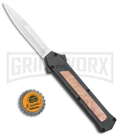 AKC F-16 Black/Wood D/A OTF Automatic Knife - Bayo Satin Plain 7 AKC F-16 Black/Wood D/A OTF Automatic Knife - Bayo Satin Plain -Grindworx Shop AKC F 16 Black Wood DA OTF Auto Bayo Satin Plain BP 24620 jr bottlecap large