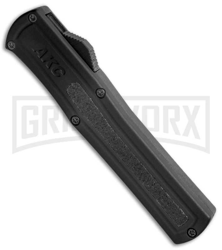 AKC F-20 Black D/A OTF Automatic Knife - Spear Point Black Plain 2 AKC F-20 Black D/A OTF Automatic Knife - Spear Point Black Plain - Image 2