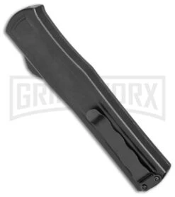 AKC F-20 Black W/ Wood Inlay D/A OTF Automatic Knife - Satin Plain 6 AKC F-20 Black W/ Wood Inlay D/A OTF Automatic Knife - Satin Plain -Grindworx Shop AKC F 20 DA SP OTF Auto Black Wood Inlay Satin BHQ 152445 jr side large