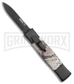 AKC Minion Concord Snake Skin OTF Automatic Knife - Dagger Black Plain