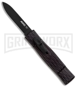 AKC Minion Concord Sim Carbon Fiber OTF Automatic Knife - Black Flat