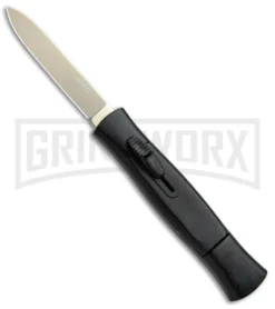 AKC 077 Concord Black OTF Automatic Knife - Flat Gold Plain