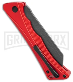 AKC Smarty Red W/Black Bolster Automatic Knife Reverse Tanto - Black SW Plain 5 AKC Smarty Red W/Black Bolster Automatic Knife Reverse Tanto - Black SW Plain -Grindworx Shop AKC Smarty Automatic Knife Red w Black Bolster 3.3in Black Stonewash BHQ 184758 hd side large