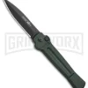 AKC X-treme Ace Dark Green Automatic Knife - Black Plain