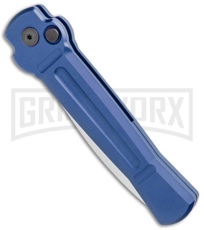 AKC X-treme ACE Blue Automatic Knife - Satin Plain 2 AKC X-treme ACE Blue Automatic Knife - Satin Plain - Image 2