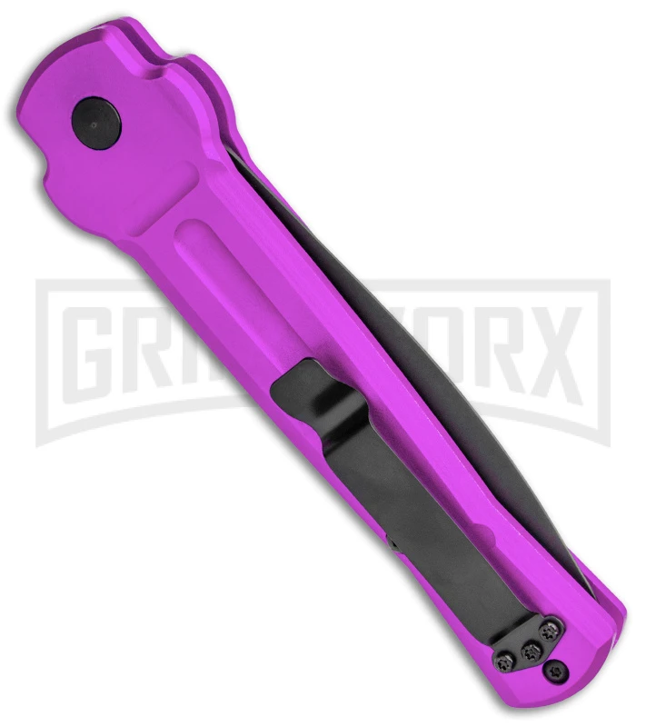 AKC X-treme Ace Purple Automatic Knife - Black Plain 3 AKC X-treme Ace Purple Automatic Knife - Black Plain - Image 3