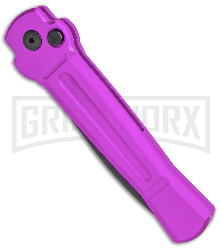 AKC X-treme Ace Purple Automatic Knife - Black Plain 2 AKC X-treme Ace Purple Automatic Knife - Black Plain - Image 2