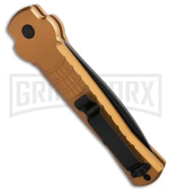 AKC X-treme Ace1 Gold Aluminum Automatic Knife - Black Plain 5 AKC X-treme Ace1 Gold Aluminum Automatic Knife - Black Plain -Grindworx Shop AKC X treme Ace Automatic Knife Gold 3in Black BHQ 189017 td side large