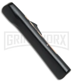 AKC Concord Cheetah OTF Automatic Knife- Flat Grind Black Plain -Grindworx Shop AKC concord cheetah black BP 19134 er side large