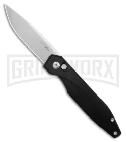 AKC X-treme Dandy Black Aluminum Automatic Knife - Stonewash Plain