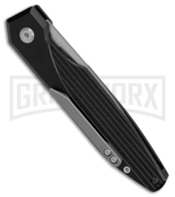 AKC X-treme Dandy Black Aluminum Automatic Knife - Stonewash Plain 6 AKC X-treme Dandy Black Aluminum Automatic Knife - Stonewash Plain -Grindworx Shop Akc Xtreme Dandy Black Aluminum AK SW BHQ 174573 td side large