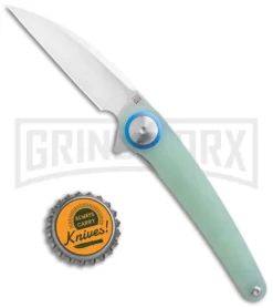Artisan Cutlery Cazador Natural Jade G-10 Folding Knife - Satin Plain -Grindworx Shop Artisan Cutlery Cazador LL Natural G 10 Satin BHQ 139270 jr bottlecap large