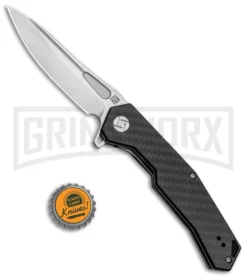 Artisan Cutlery Zumwalt Black G-10/Carbon Fiber Folding Knife - Satin Plain -Grindworx Shop Artisan Zumwalt FL Textured CF G 10 Satin ATZ1808PCF BHQ 87223 jr bottlecap large