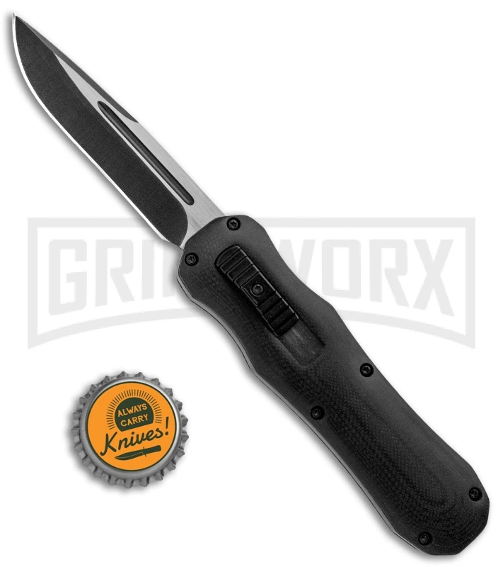 Atomic D/A Black G-10 OTF Automatic Knife - Drop Point Two Tone Plain 5 Atomic D/A Black G-10 OTF Automatic Knife - Drop Point Two Tone Plain - Image 5
