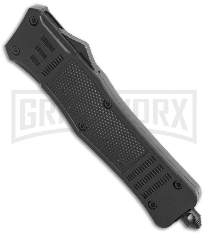Atomic Defender Large OTF Automatic Knife Black - Serr Two Tone Dagger 2 Atomic Defender Large OTF Automatic Knife Black - Serr Two Tone Dagger - Image 2