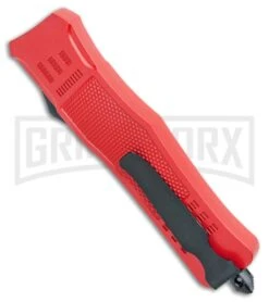 Atomic Defender Large OTF Automatic Knife Red - Two Tone Dagger -Grindworx Shop Atomic Defender Dagger Red OTF Auto TT GX 33967 jr side large