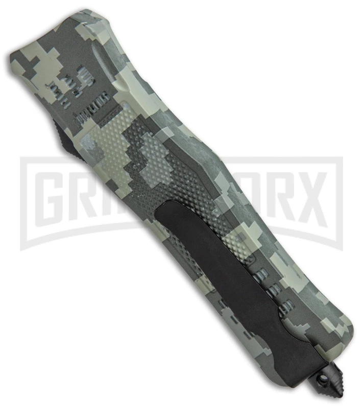 Atomic Defender Large OTF Automatic Knife Green Digi Camo - Two Tone Dagger 3 Atomic Defender Large OTF Automatic Knife Green Digi Camo - Two Tone Dagger - Image 3