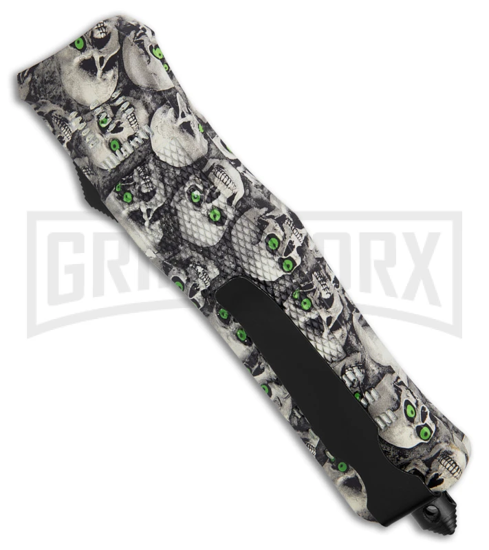 Atomic Defender Large OTF Automatic Knife Ghost White Skull - Two Tone Tanto 3 Atomic Defender Large OTF Automatic Knife Ghost White Skull - Two Tone Tanto - Image 3
