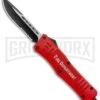 Atomic Defender Large OTF Automatic Knife Fire Dept. Red - Serr Two-Tone