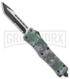 Atomic Defender Large OTF Auto Grey Digi Camo - Two Tone Tanto, Serr