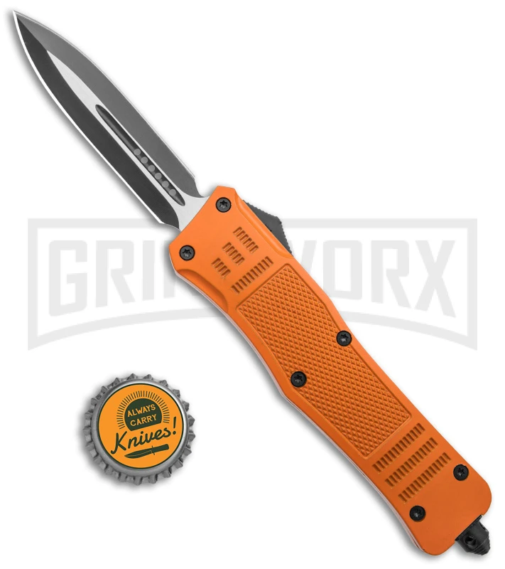Atomic Defender Large OTF Automatic Knife Orange - Two Tone Dagger 4 Atomic Defender Large OTF Automatic Knife Orange - Two Tone Dagger - Image 4