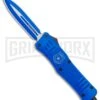 Atomic Defender Large OTF Automatic Knife Police Blue - Two Tone Blue Dagger