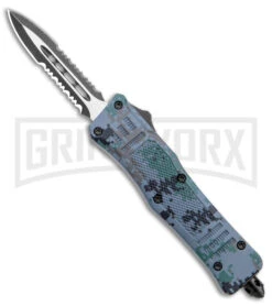 Atomic Defender Mini OTF Automatic Knife Digi Camo - Serr Two Tone Dagger