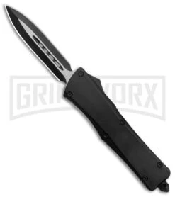Atomic Lance Dagger Black OTF Automatic Knife - Two Tone Plain