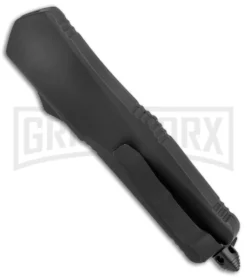 Atomic Lance Tanto Black OTF Automatic Knife - Two Tone Serr -Grindworx Shop Atomic Lance Tanto Black OTF Auto TT Serr GX 19199 jr side large