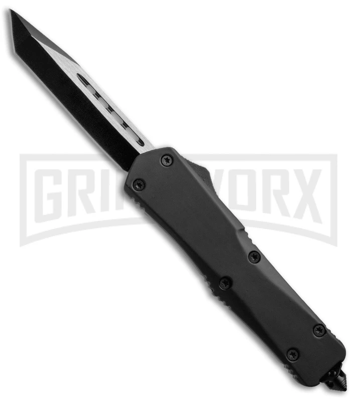 Atomic Lance Tanto Black OTF Automatic Knife - Two Tone Plain 1 Atomic Lance Tanto Black OTF Automatic Knife - Two Tone Plain