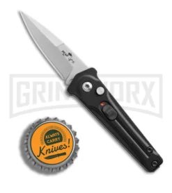 Bear Ops Black Bold Action III Mini Automatic Knife - Gray Plain -Grindworx Shop Bear Ops Bold Action III mini black gray BHQ 68883 er bottlecap large