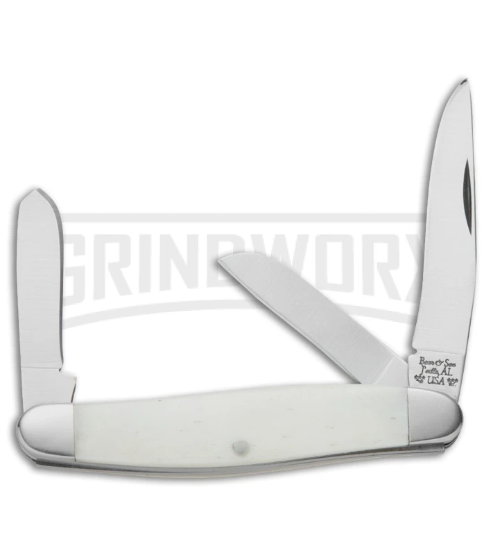 Bear & Son WSB18 White Smooth Bone Medium Stockman Pocket Knife 1 Bear & Son WSB18 White Smooth Bone Medium Stockman Pocket Knife